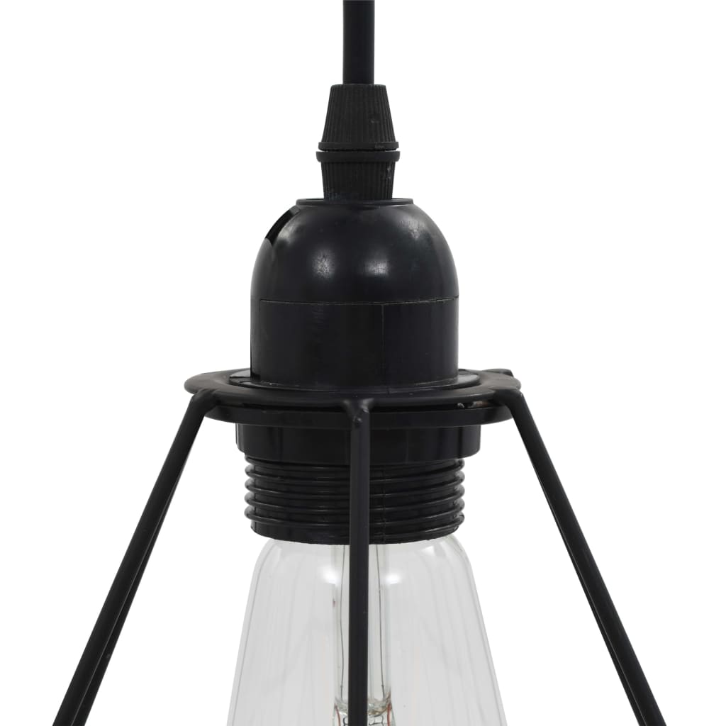 Stropní Lampa S Diamantovým Designem Černá 3 X Žárovka E27
