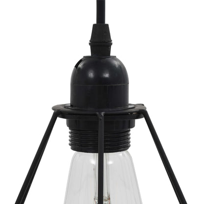 Stropní Lampa S Diamantovým Designem Černá 3 X Žárovka E27