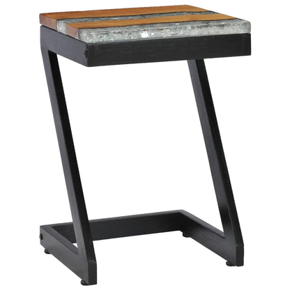 Konferenční Stolek 30 X 30 X 50 Cm Masivní Teak A Polyresin