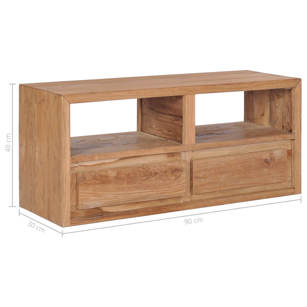 Tv Stolek 90 X 30 X 40 Cm Masivní Teakové Dřevo