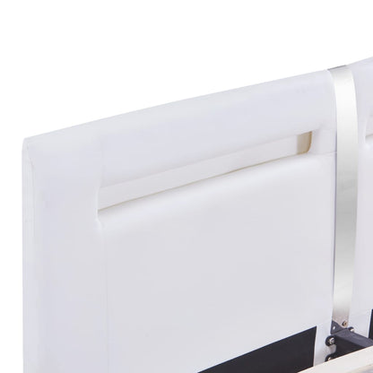 Rám Postele S Led Světlem Bílý Umělá Kůže 180 X 200 Cm
