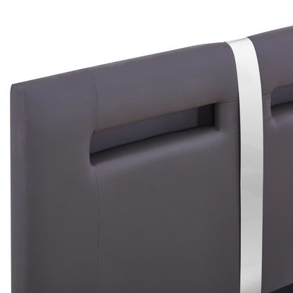 Rám Postele S Led Šedý Umělá Kůže 90 X 200 Cm