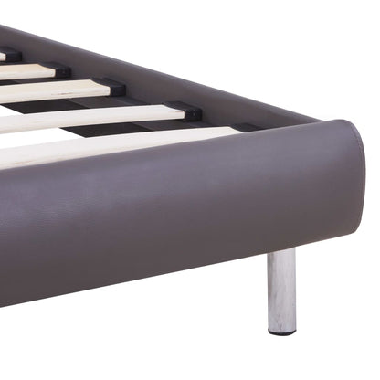 Rám Postele S Led Šedý Umělá Kůže 90 X 200 Cm