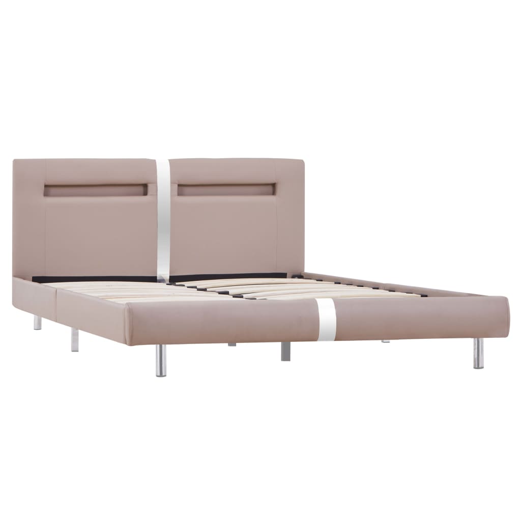 Rám Postele S Led Cappuccino Umělá Kůže 120 X 200 Cm