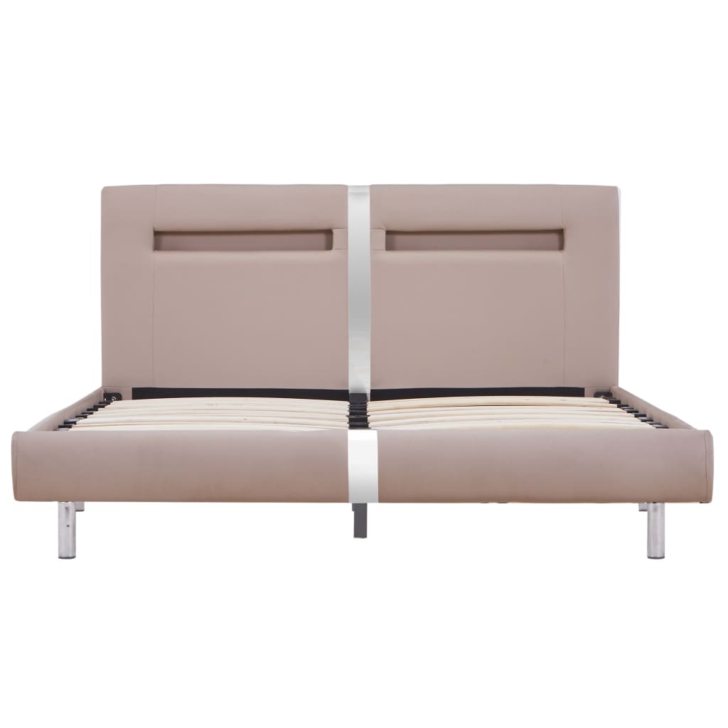 Rám Postele S Led Cappuccino Umělá Kůže 120 X 200 Cm