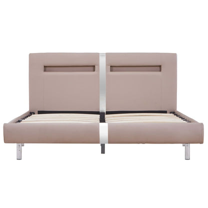 Rám Postele S Led Cappuccino Umělá Kůže 120 X 200 Cm