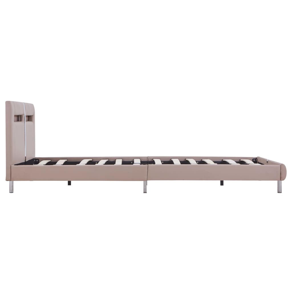 Rám Postele S Led Cappuccino Umělá Kůže 120 X 200 Cm