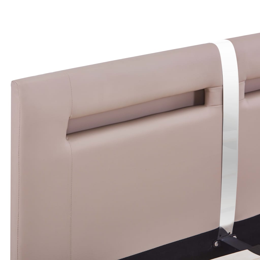 Rám Postele S Led Cappuccino Umělá Kůže 120 X 200 Cm