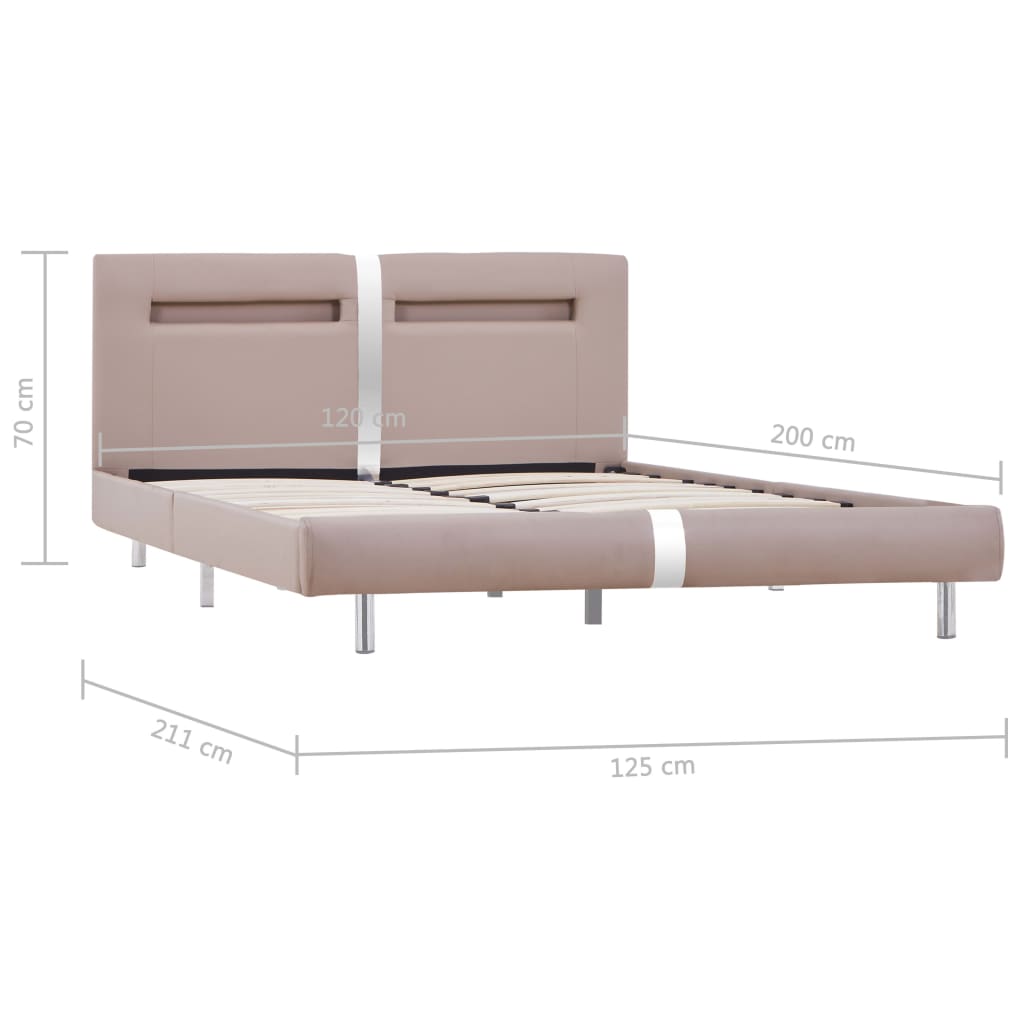 Rám Postele S Led Cappuccino Umělá Kůže 120 X 200 Cm