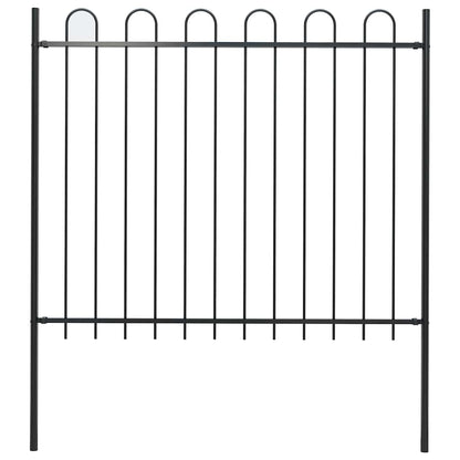 Zahradní Plot S Obloučky Ocelový 6,8 X 1,5 M Černý Černá