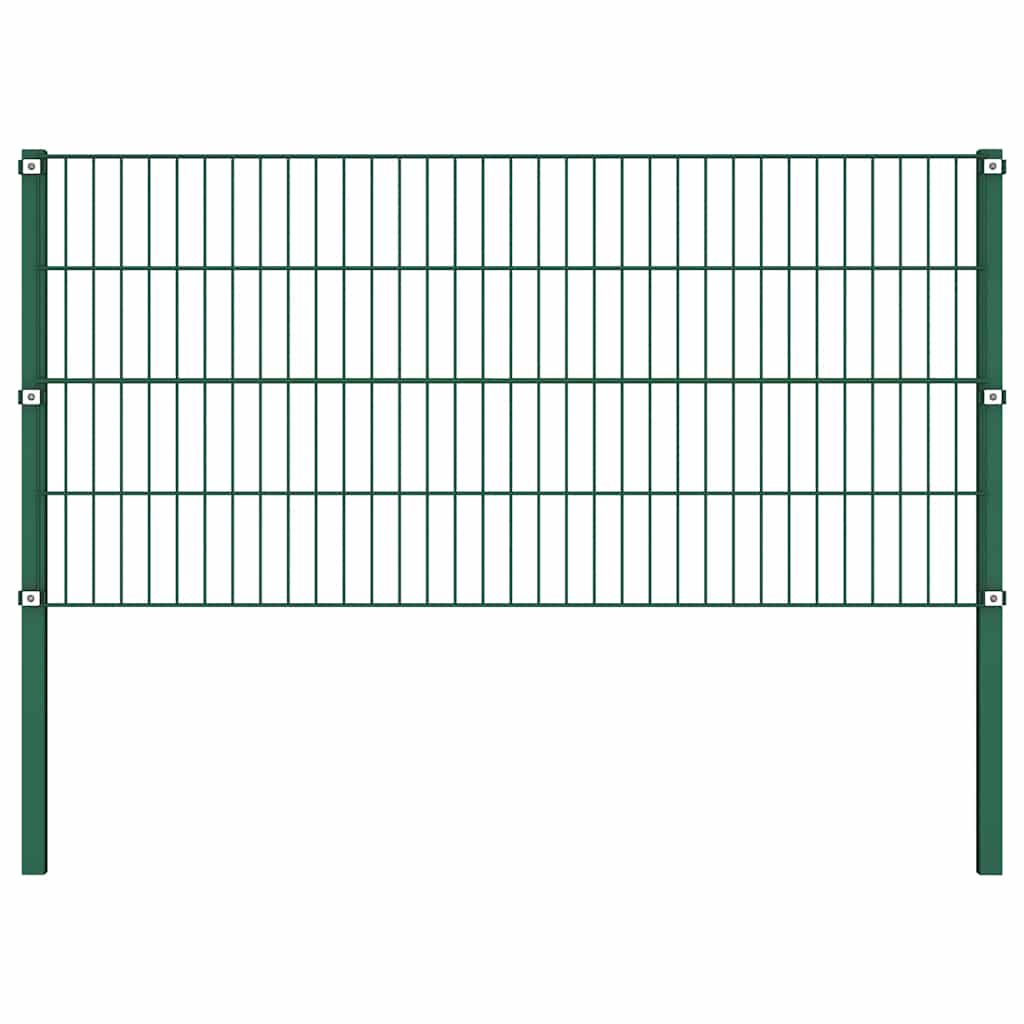 Plotový Panel Se Sloupky Železný 522 X Zelený