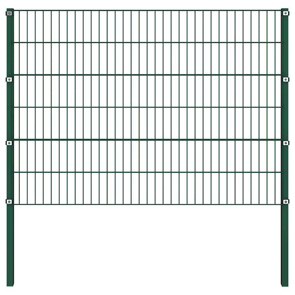 Plotový Panel Se Sloupky Železný 522 X Zelený
