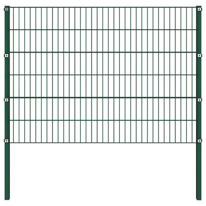 Plotový Panel Se Sloupky Železný 522 X Zelený