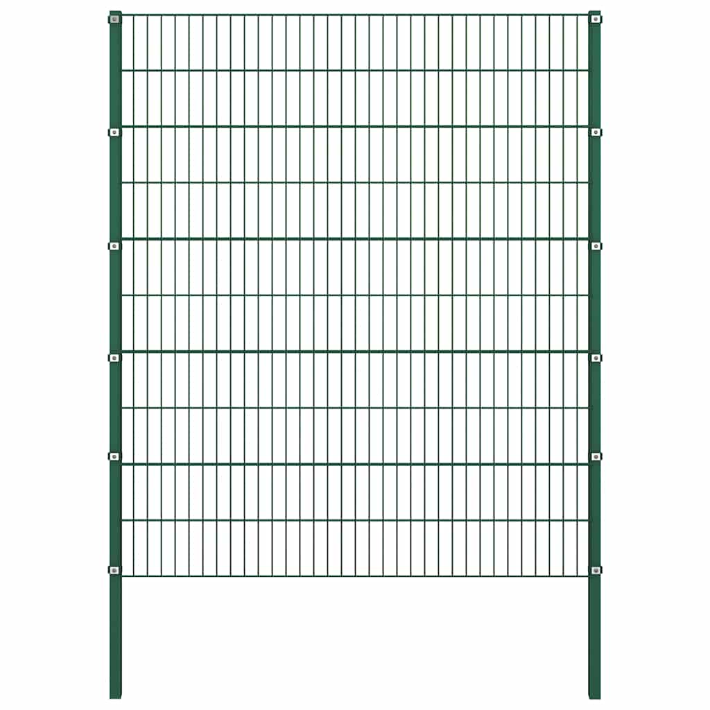 Plotový Panel Se Sloupky Železný 522 X Zelený