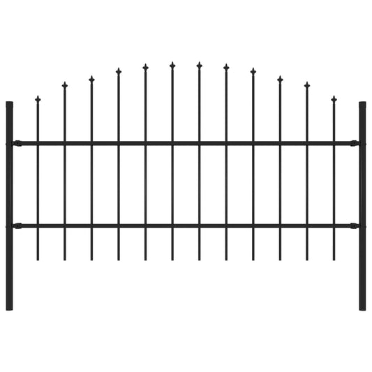 Zahradní Plot S Hroty Ocel (0,75–1) X 1,7 M Černý