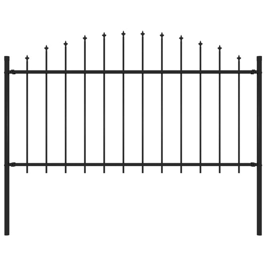 Zahradní plot s hroty ocel (1,25–1,5) x 1,7 m černý