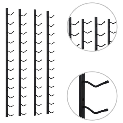 Nástěnný Stojan Na Víno Na 12 Lahví 2 Ks Černý Železný Černá