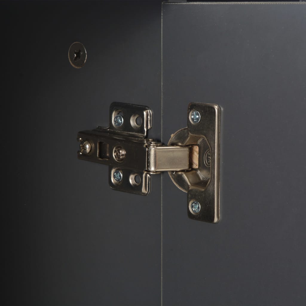 Příborník Šedý S Vysokým Leskem 107X35X80,5 Cm