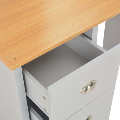 Toaletní Stolek Se Zrcadlem A Stoličkou Šedý 104 X 45 X 131 Cm