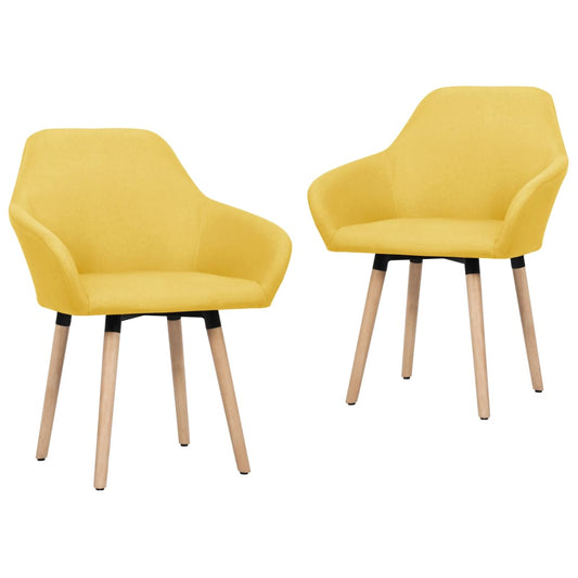 Jídelní Židle 2 Ks Žluté Textil