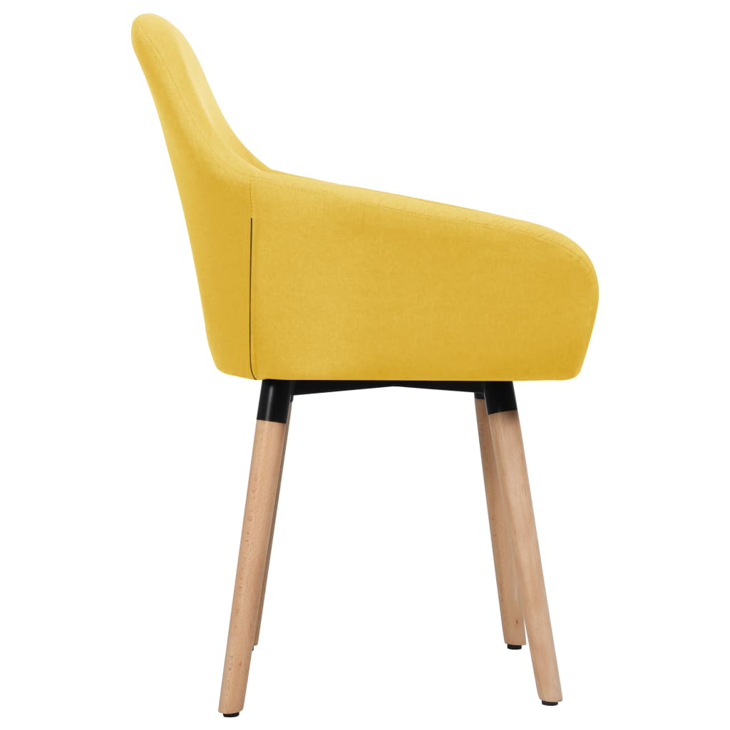 Jídelní Židle 2 Ks Žluté Textil