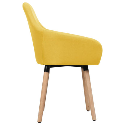 Jídelní Židle 2 Ks Žluté Textil