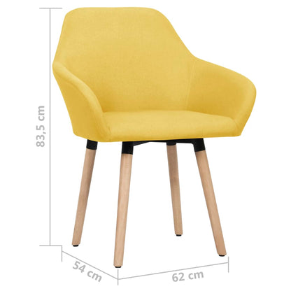 Jídelní Židle 2 Ks Žluté Textil