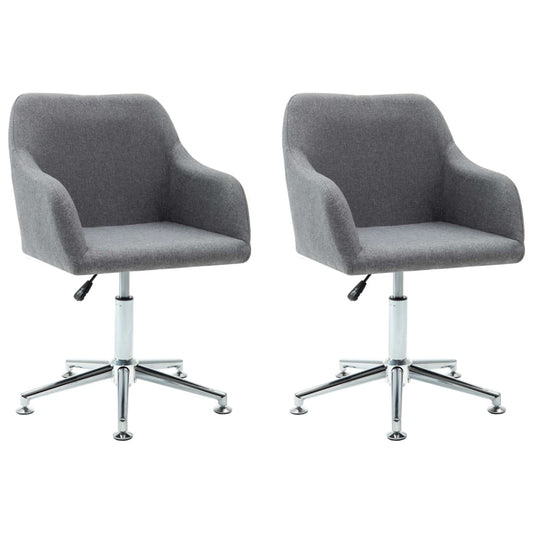 Otočné Jídelní Židle 2 Ks Světle Šedé Textil