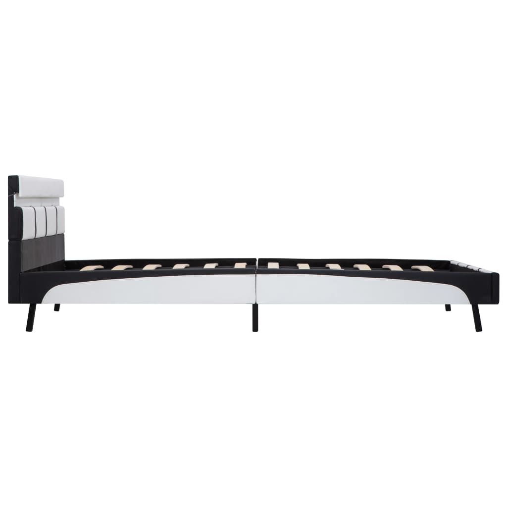 Rám Postele S Led Světlem Bílý Umělá Kůže 160 X 200 Cm