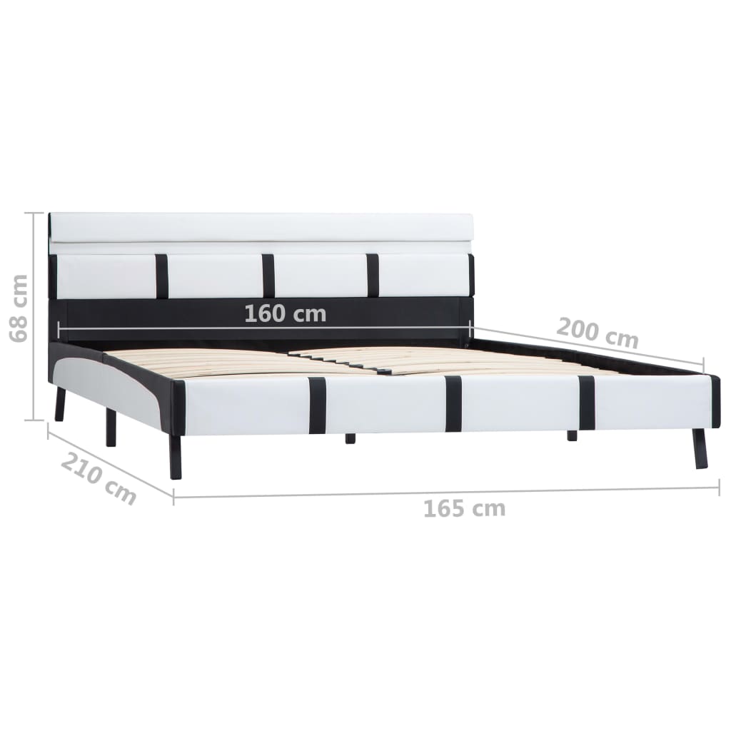 Rám Postele S Led Světlem Bílý Umělá Kůže 160 X 200 Cm