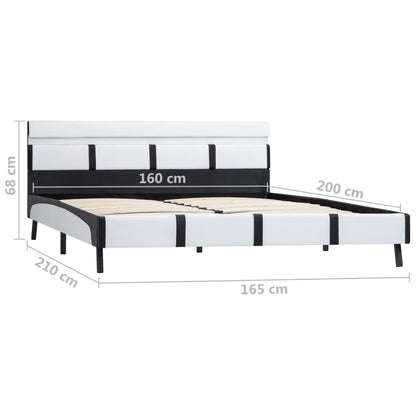 Rám Postele S Led Světlem Bílý Umělá Kůže 160 X 200 Cm