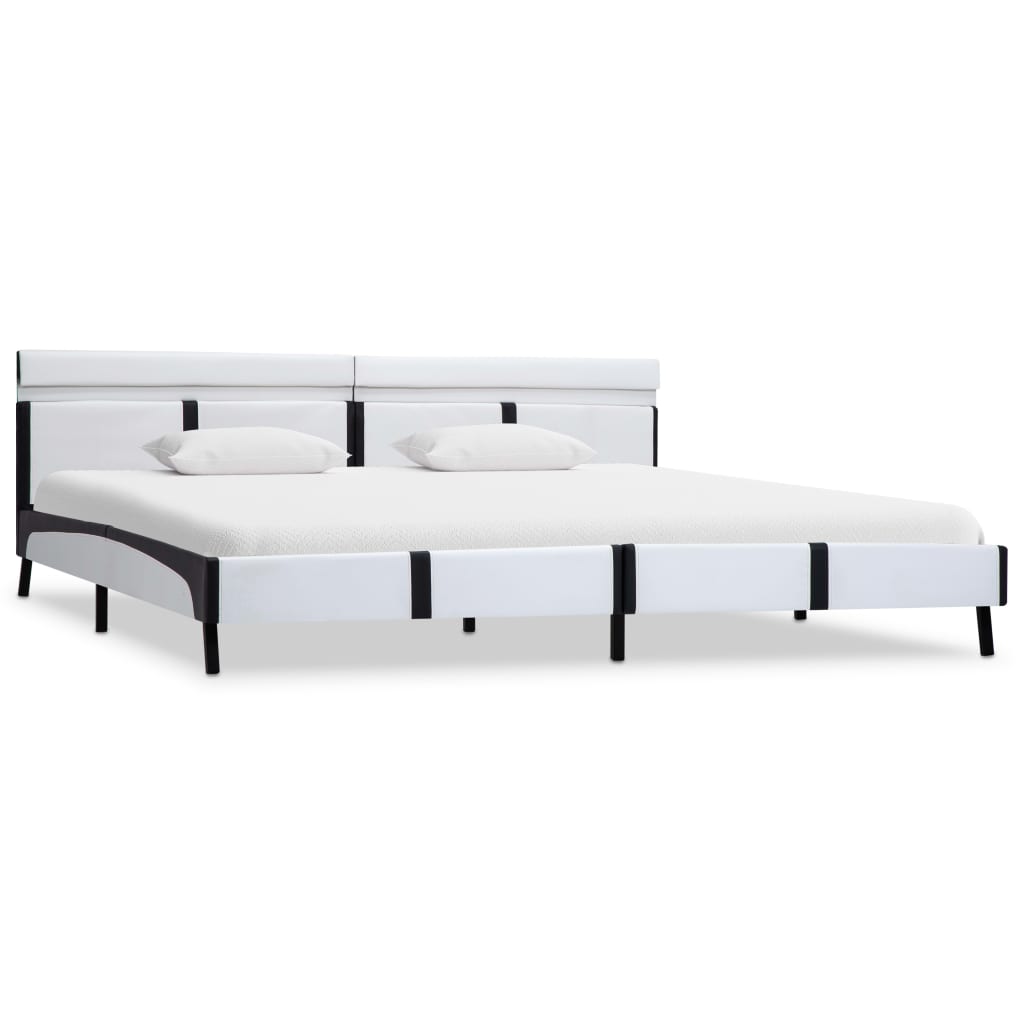 Rám Postele S Led Světlem Bílý Umělá Kůže 180 X 200 Cm