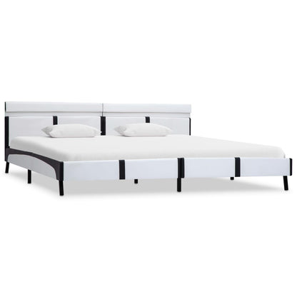 Rám Postele S Led Světlem Bílý Umělá Kůže 180 X 200 Cm