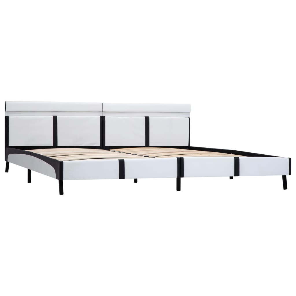 Rám Postele S Led Světlem Bílý Umělá Kůže 180 X 200 Cm