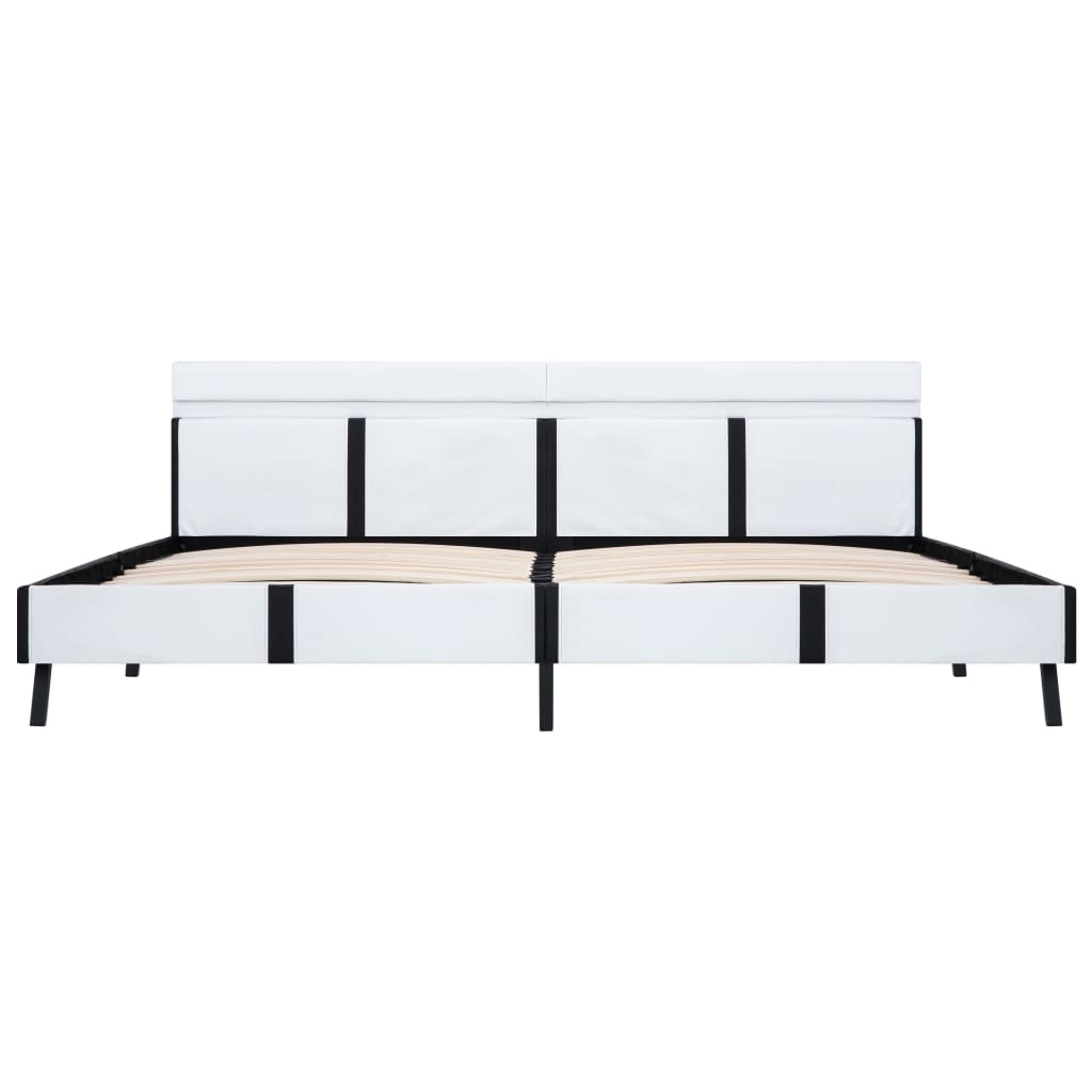 Rám Postele S Led Světlem Bílý Umělá Kůže 180 X 200 Cm