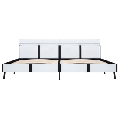 Rám Postele S Led Světlem Bílý Umělá Kůže 180 X 200 Cm