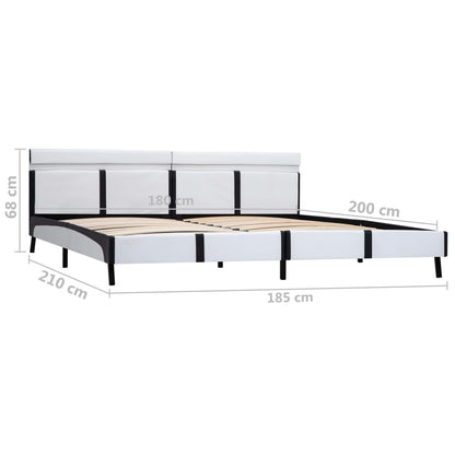 Rám Postele S Led Světlem Bílý Umělá Kůže 180 X 200 Cm