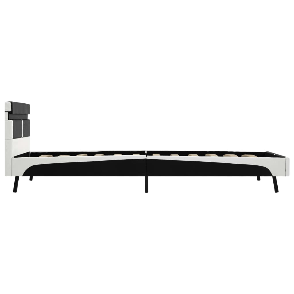 Rám Postele S Led Světlem Černý Umělá Kůže 90 X 200 Cm