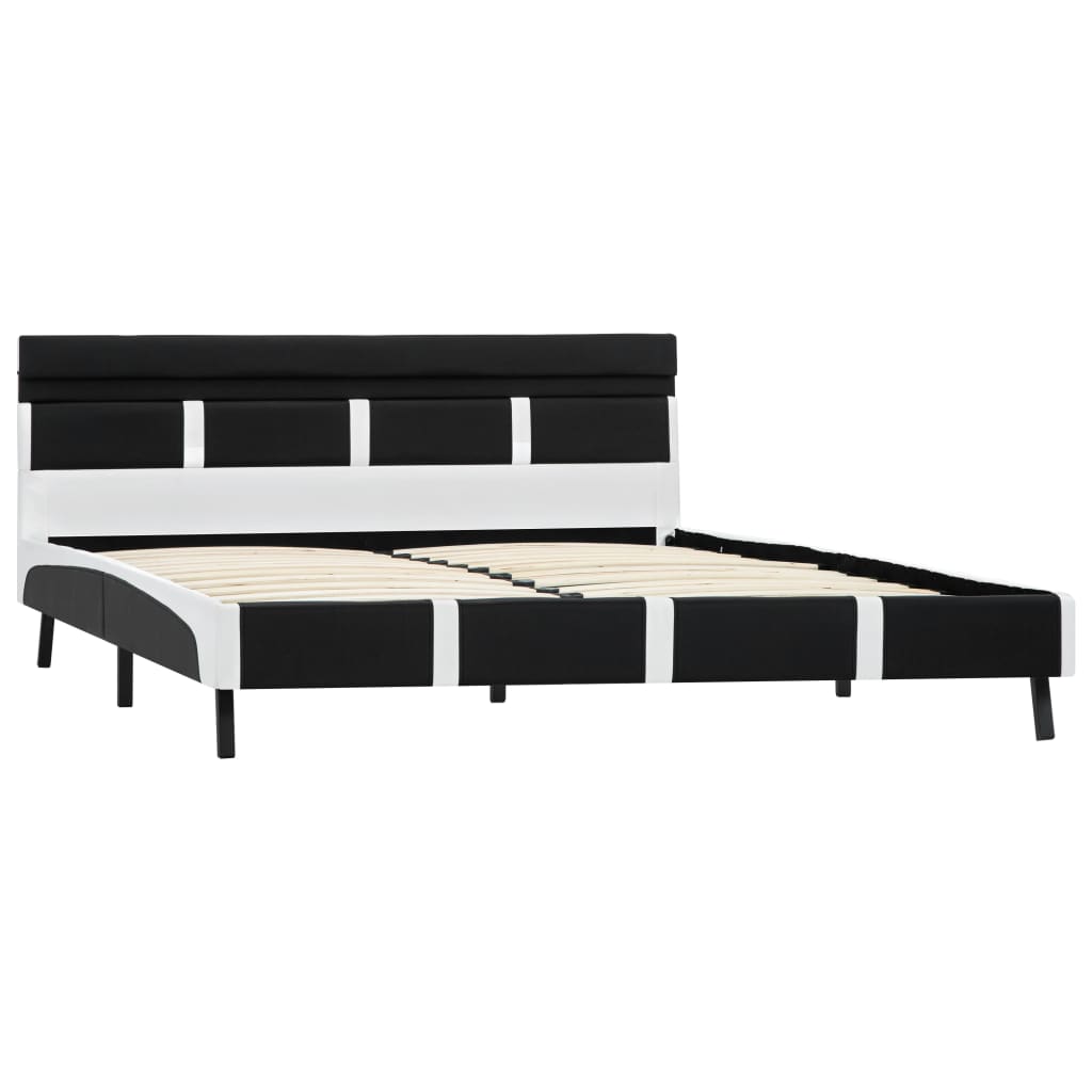 Rám Postele S Led Světlem Černý Umělá Kůže 160 X 200 Cm