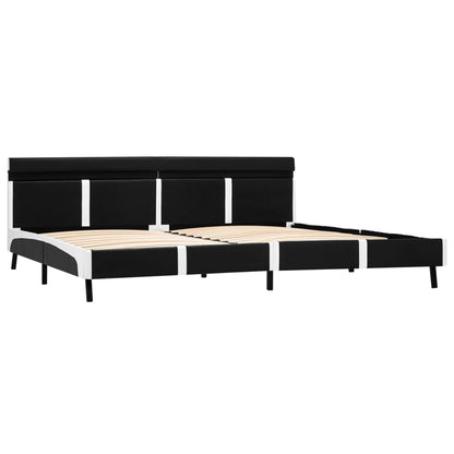 Rám Postele S Led Světlem Černý Umělá Kůže 180 X 200 Cm