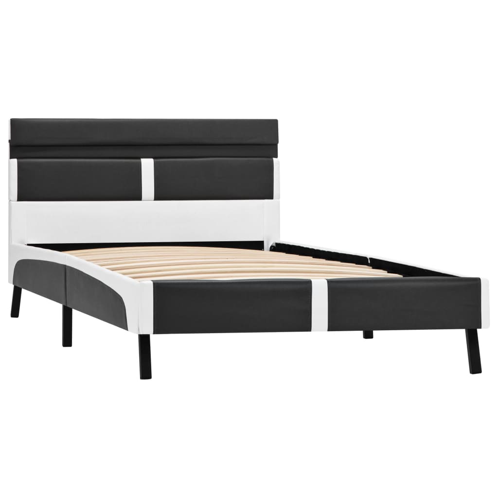 Rám Postele S Led Světlem Šedý Umělá Kůže 90 X 200 Cm