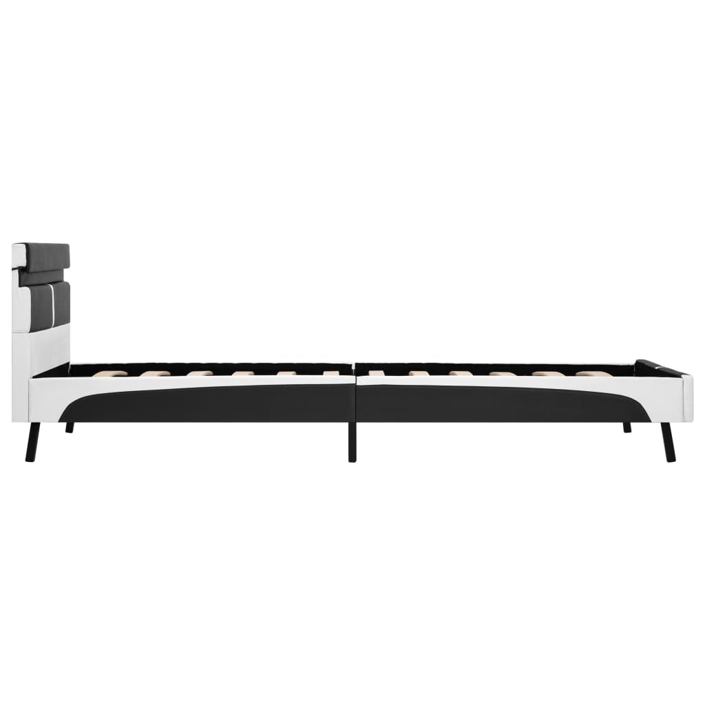 Rám Postele S Led Světlem Šedý Umělá Kůže 90 X 200 Cm