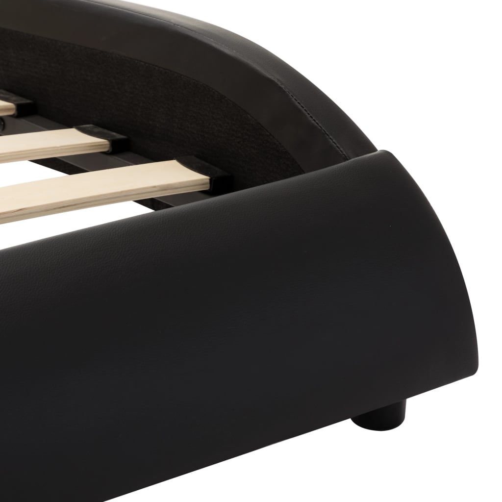 Rám Postele Černobílý Umělá Kůže