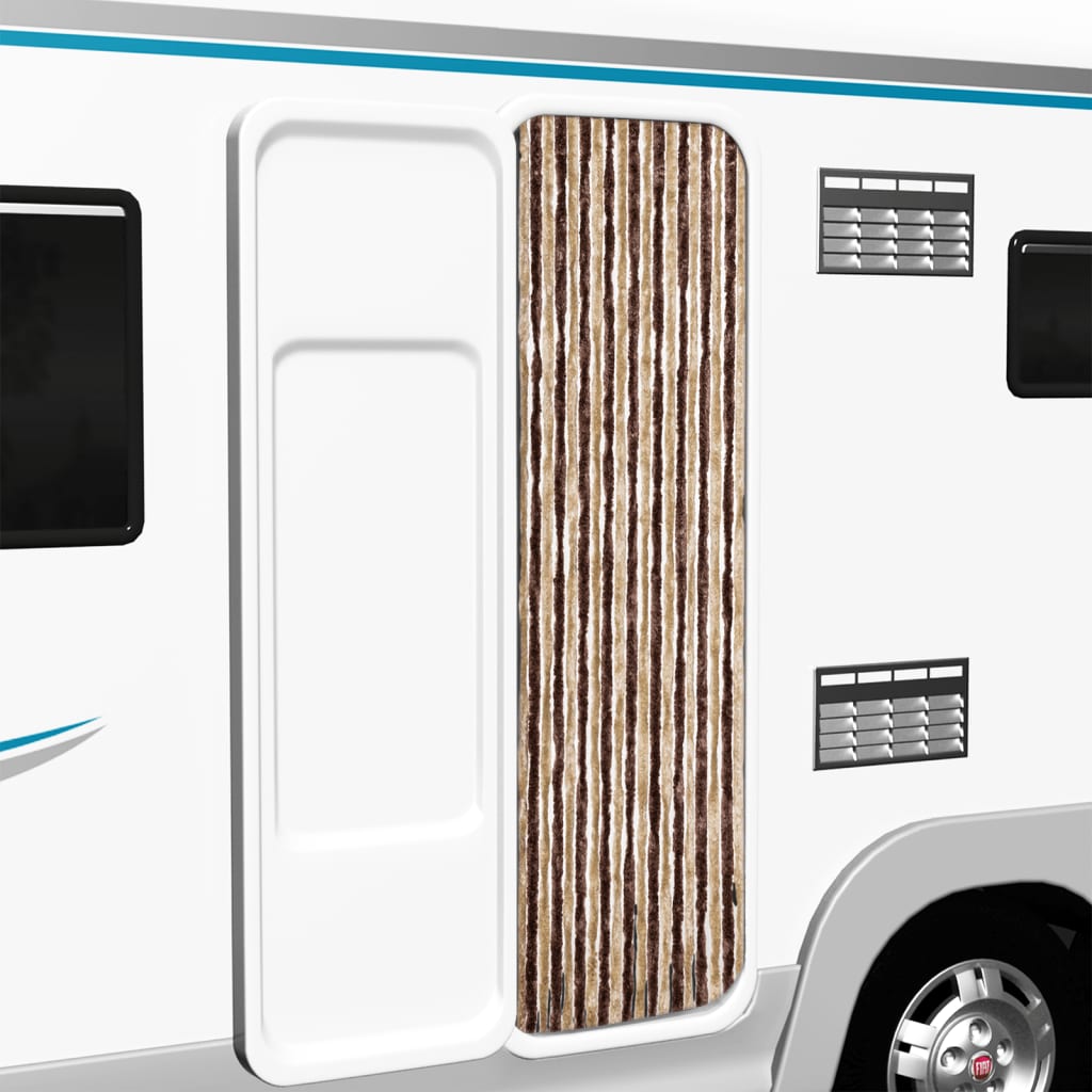 Závěs Proti Hmyzu Béžový A Světle Hnědý Chenille Béžová A Světle Hnědá