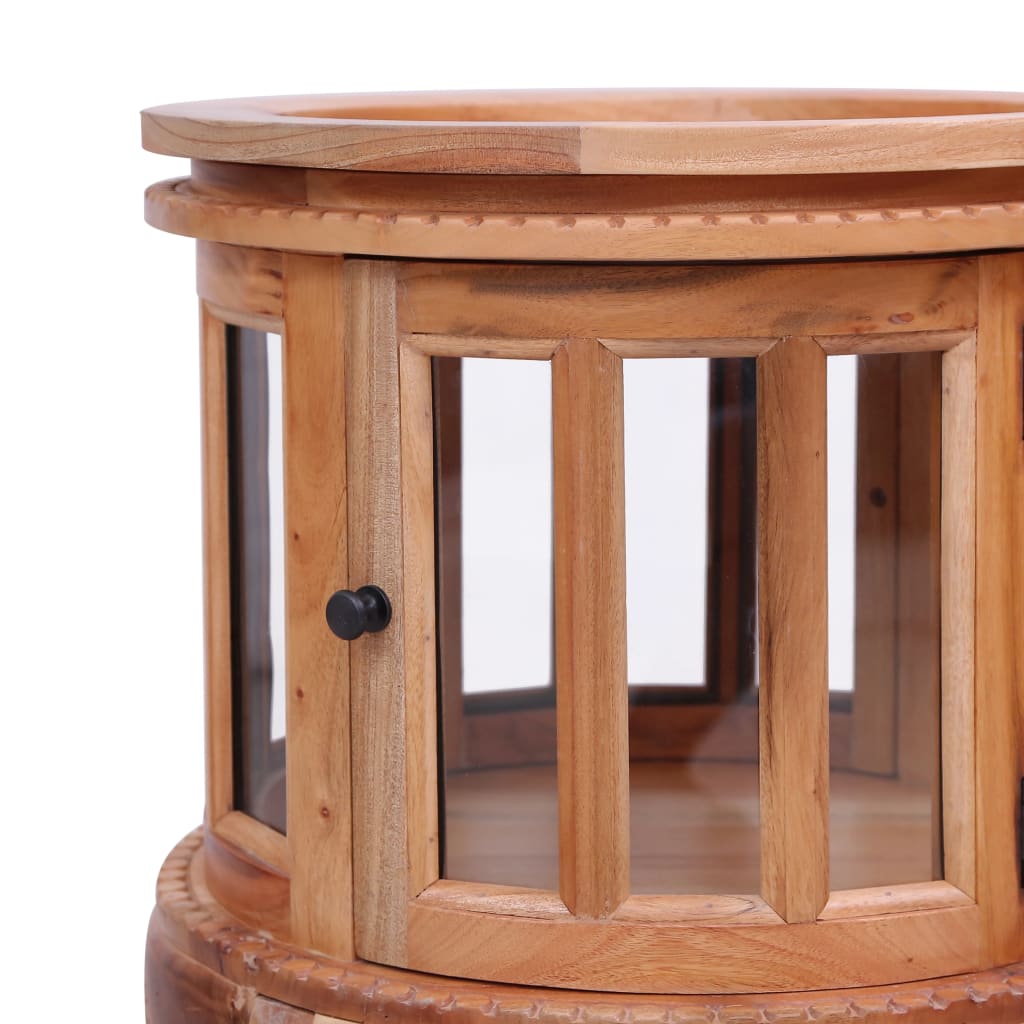 Vitrínová Skříňka Přírodní 50 X 50 X 76 Cm Masivní Mahagon