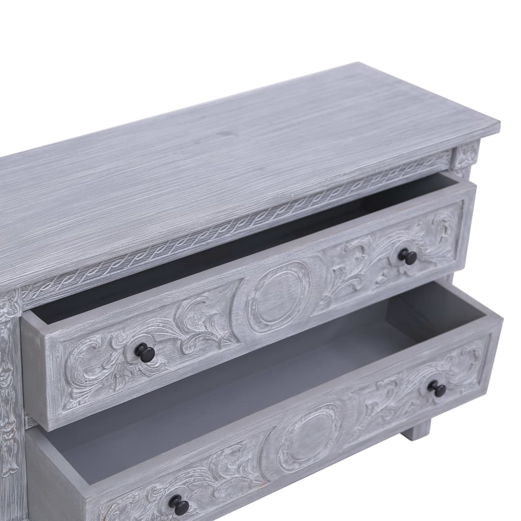 Příborník Se 2 Zásuvkami 90 X 30 X 60 Cm Masivní Mahagon