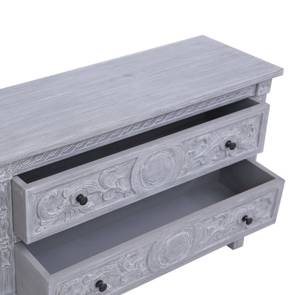 Příborník Se 2 Zásuvkami 90 X 30 X 60 Cm Masivní Mahagon