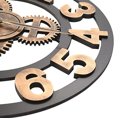 Nástěnné Hodiny Kovové 58 Cm Zlato-Černé