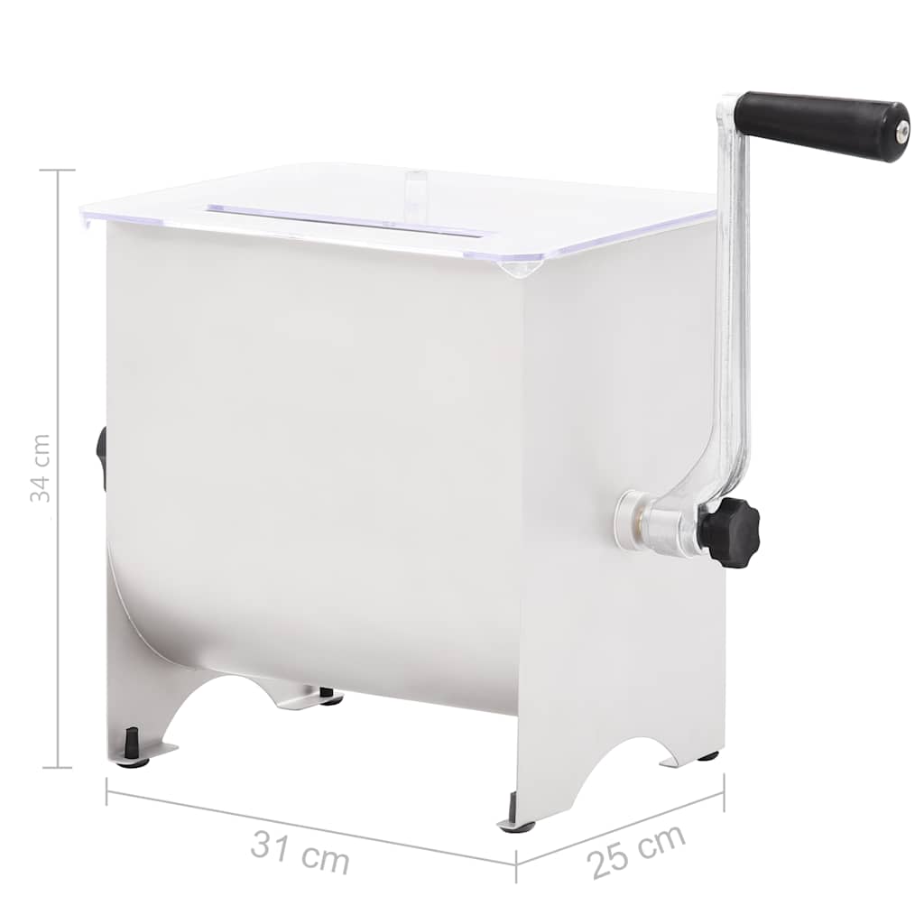 Ruční Míchačka Masa S Víkem Stříbrná Nerezová Ocel