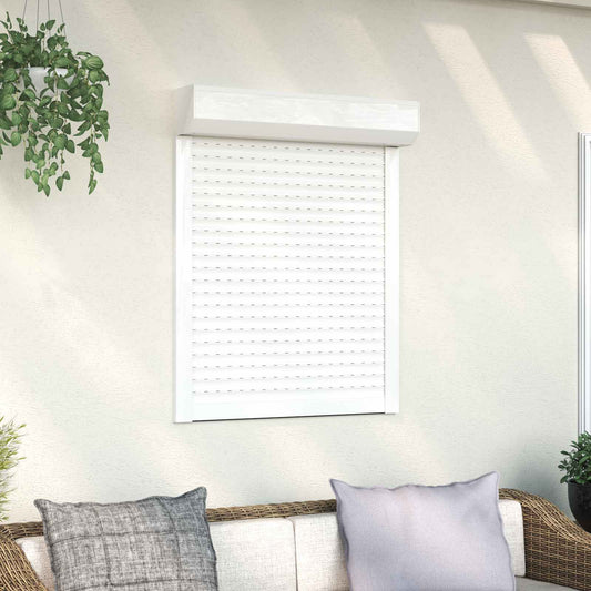 Roletové Žaluzie Bílý 80 X 100 Cm Hliník A Polyuretan
